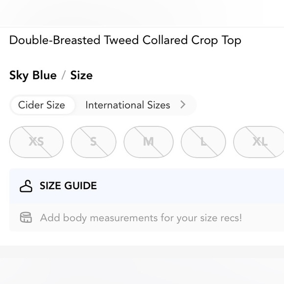 NWT🏷 Double-Breasted Tweed Collared Crop Top🤍🧵 - Picture 5 of 5
